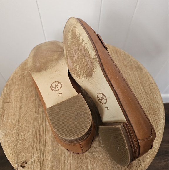 Michael Kors Tierlyn Luggage Tan Leather Loafers - Picture 7 of 10